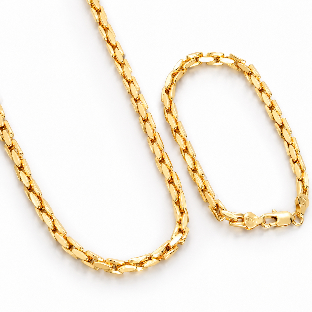 Мъжки комплект Romano – колие с 18K покритие + гривна подарък